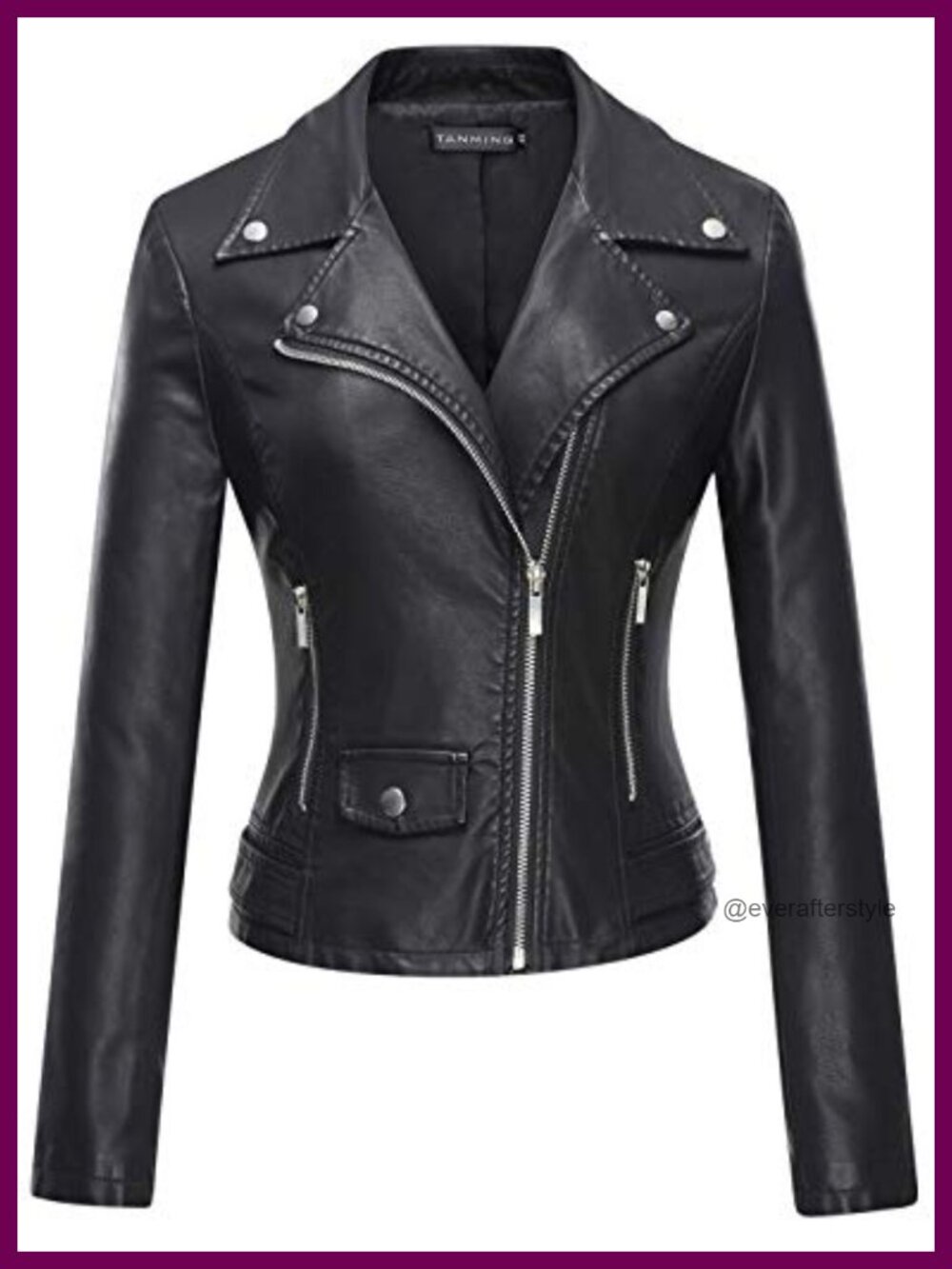 Women's Faux Leather Moto Biker Short Coat Jacket